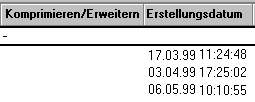 Symbol 'Erweitern' für Spalten
