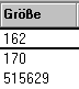 Funktion 'Größe (Byte)' für Spalten