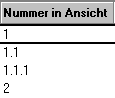 Funktion 'Nummer in Ansicht' für Spalten